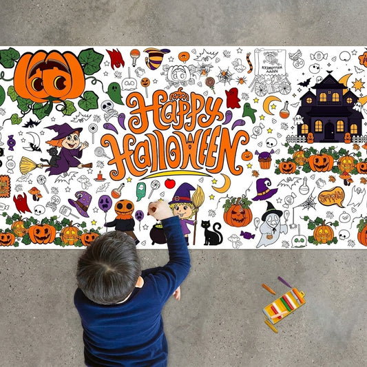 Giant Halloween coloring poster and activity tablecloth