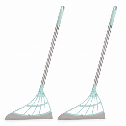 Silicone Rubber Broom with Squeegee – 3-in-1 Sweep, Scrape & Wipe