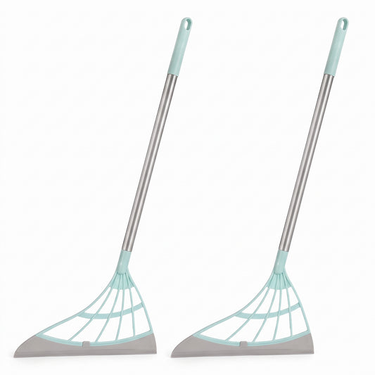 Silicone Rubber Broom with Squeegee – 3-in-1 Sweep, Scrape & Wipe