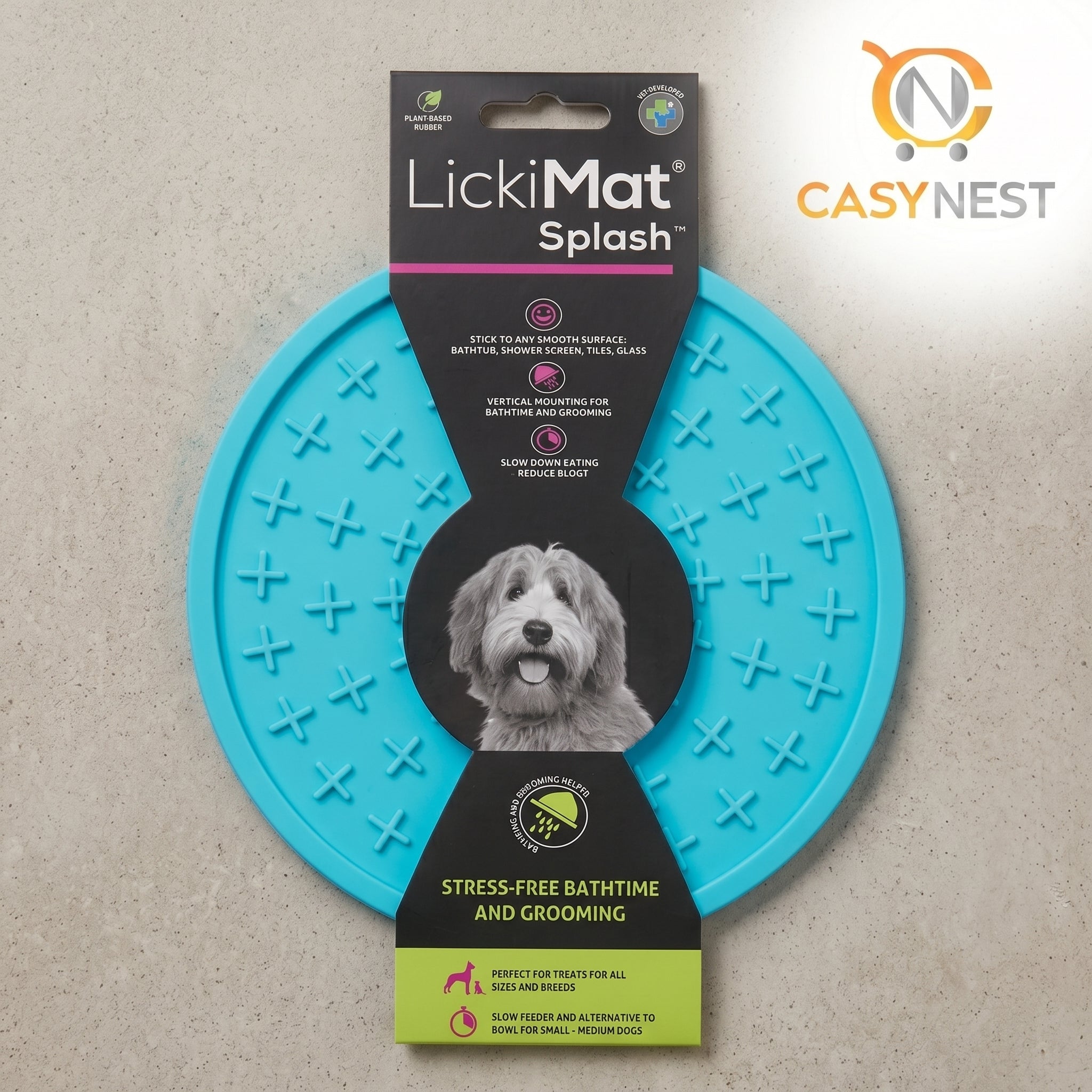 Dog Slow Feeder Lick Mat with Suction Cup for Bath Time