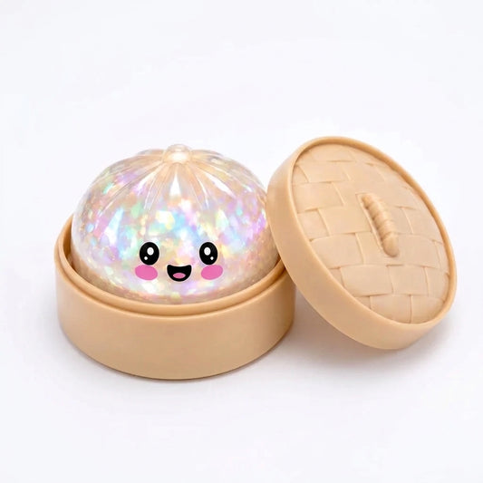 Glitter dumpling squishy mystery box with UV color-changing toy inside