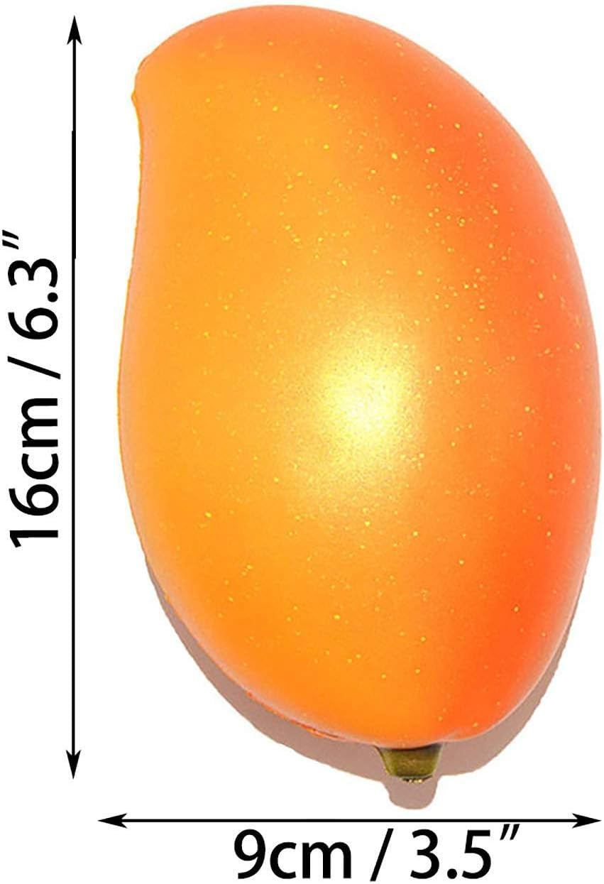 Large golden mango squishy toy with soft slow-rising PU foam texture