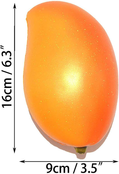 Large golden mango squishy toy with soft slow-rising PU foam texture
