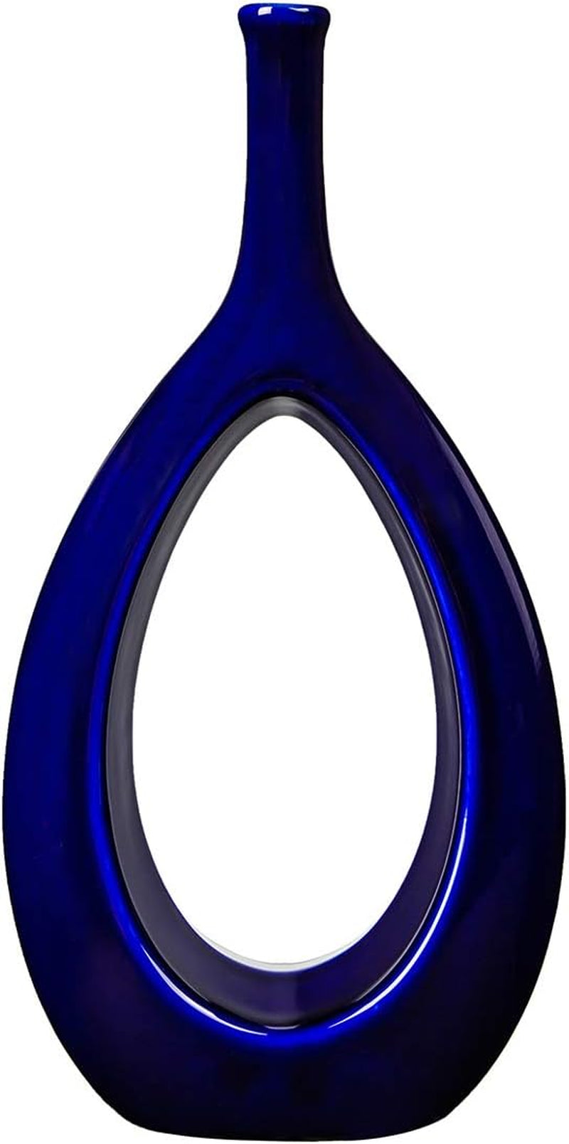 10" White Ceramic Vase for Modern Living Room, Bedroom, Kitchen Decor - Decorative Flower Vase