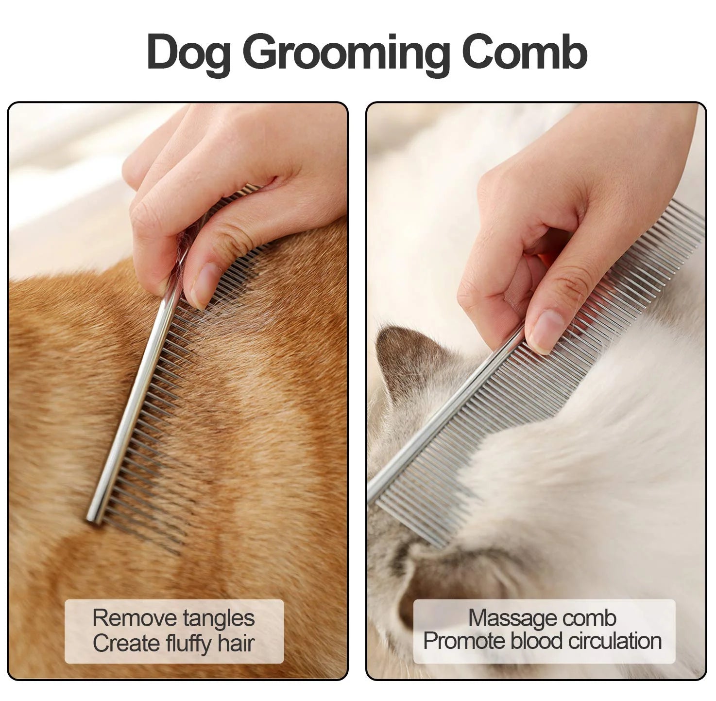 7 Pcs Pet Flea Lice Comb Dog Grooming Comb Stainless Steel Tick Combs Lice Remover Brush for Dog Cat