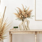 White Ceramic Decorative Vases Set of 2 Modern Home Decor