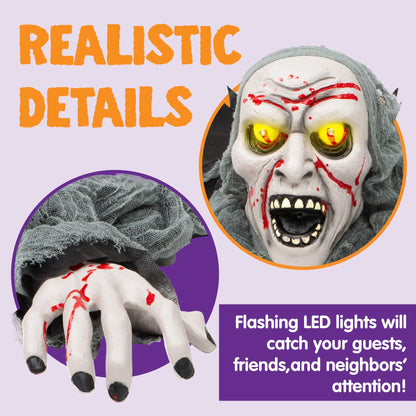 Light up zombie groundbreaker for Halloween outdoor display