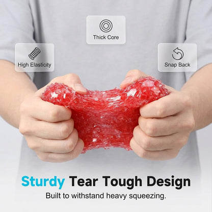 Soft red squishy stress ball designed for squeezing and relaxation