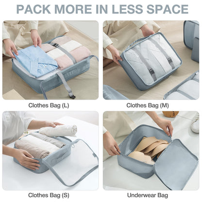 8Pcs Packing Cubes for Luggage , Suitcase Organizer Bags Set Packing Cubes for Travel Luggage 