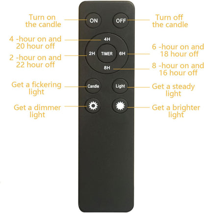 2-Pack Large Waterproof Flameless LED Pillar Candles, 4"x8", Battery Operated with Remote & Timer, Flickering Electric Candles for Outdoor & Indoor Decor