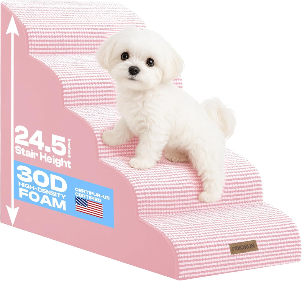 Dog Stairs for Small Dogs & Cats – 5-Step, 23" Non-Slip