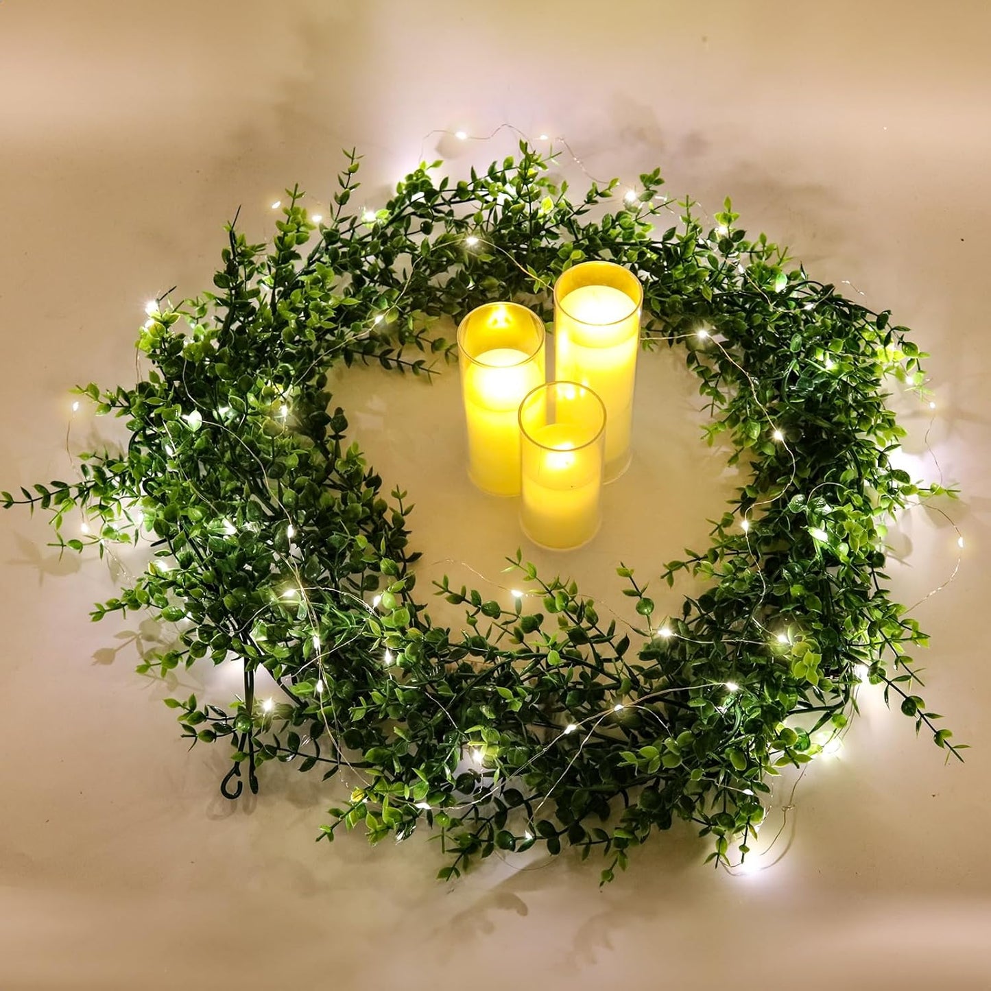 3-Pack Black Artificial Eucalyptus Garland with Flowers, Halloween & Fall Party Decor, Fake Floral Greenery for Wall Backdrop