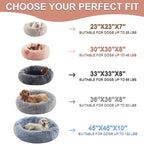 Donut Dog Bed for All Dogs Calming Plush Washable Round Bed 