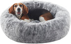 Donut Dog Bed for All Dogs Calming Plush Washable Round Bed 