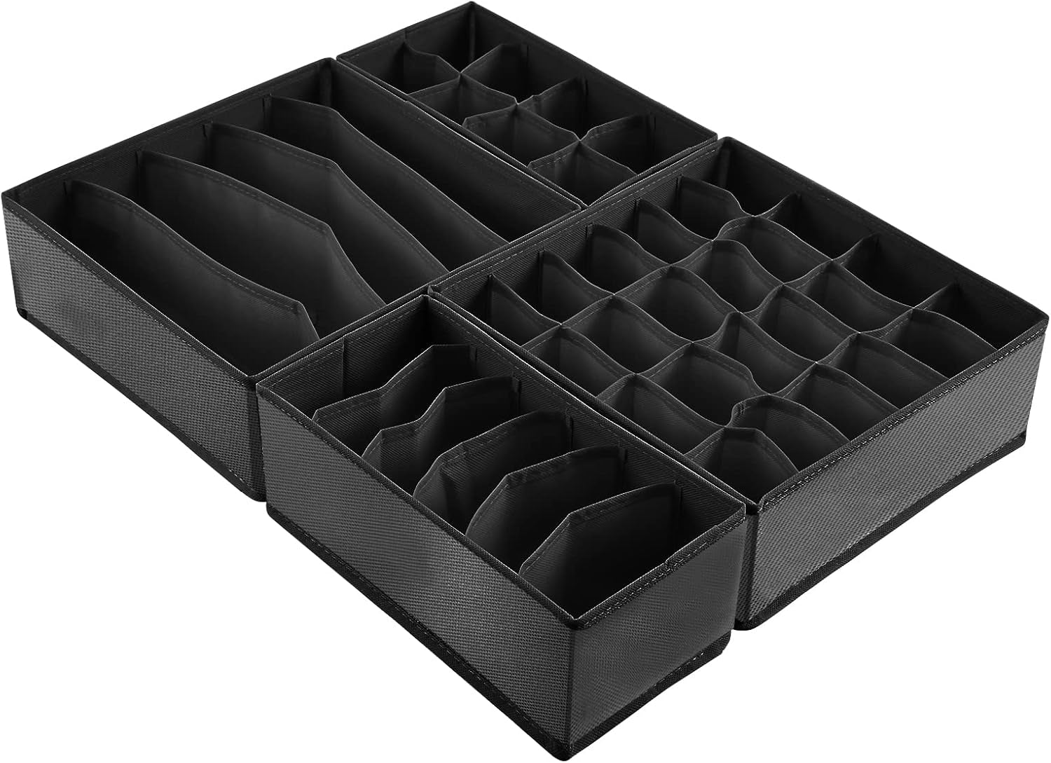 4 Pcs Underwear Drawer Organizers Divider, Closet Socks Organizer and Storage Boxes for Lingerie, Bra, Undies