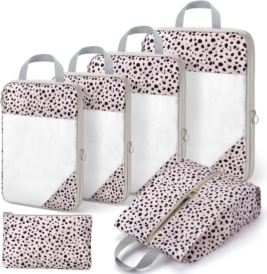 6 Set Compression Packing Cubes for Suitcases, Travel Accessories, Suitcase Organizer, Packing Cubes for Travel Luggage Organizer Women Men