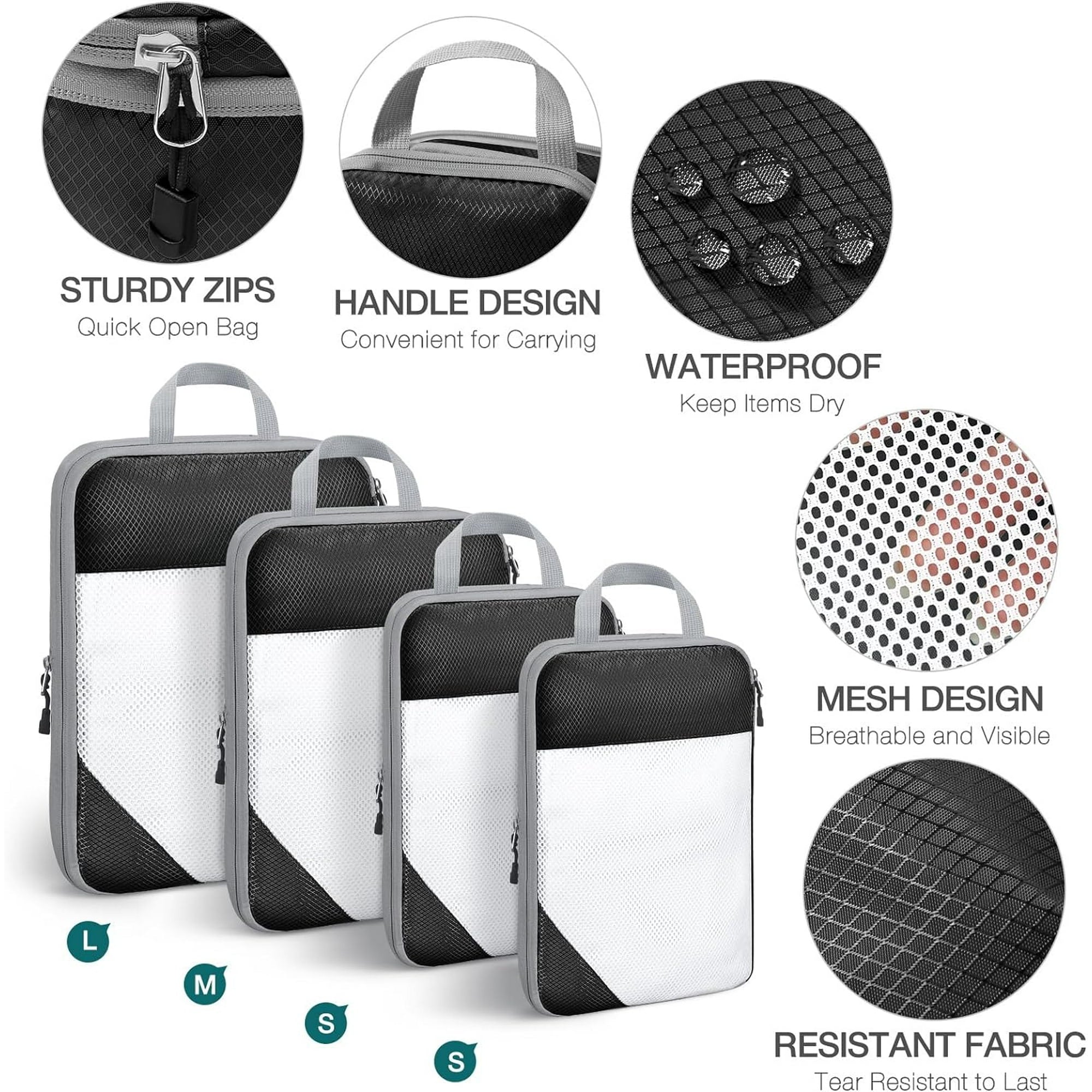 Packing Cubes Set Travel Luggage Organizers for Suitcases,