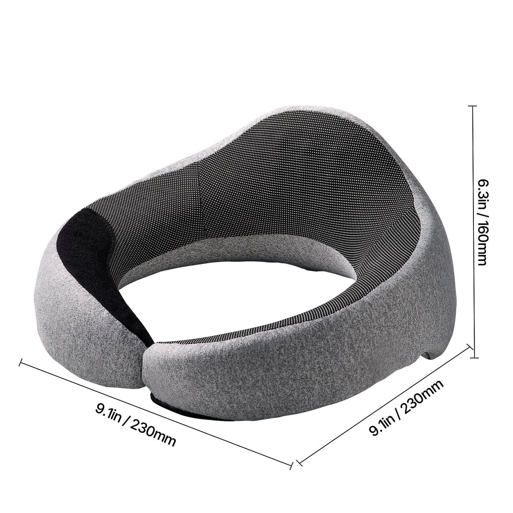 Casy Nest  Dual-Layer 3D Travel Neck Pillow – 360° Adjustable Memory Foam with Eye Cover, Noise Blockers & Carry Pouch