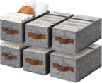 3-Pack Large Fabric Storage Bins with Handles, Collapsible Storage Boxes for Shelves & Closet Organization, Gray