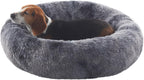 Donut Dog Bed for All Dogs Calming Plush Washable Round Bed 