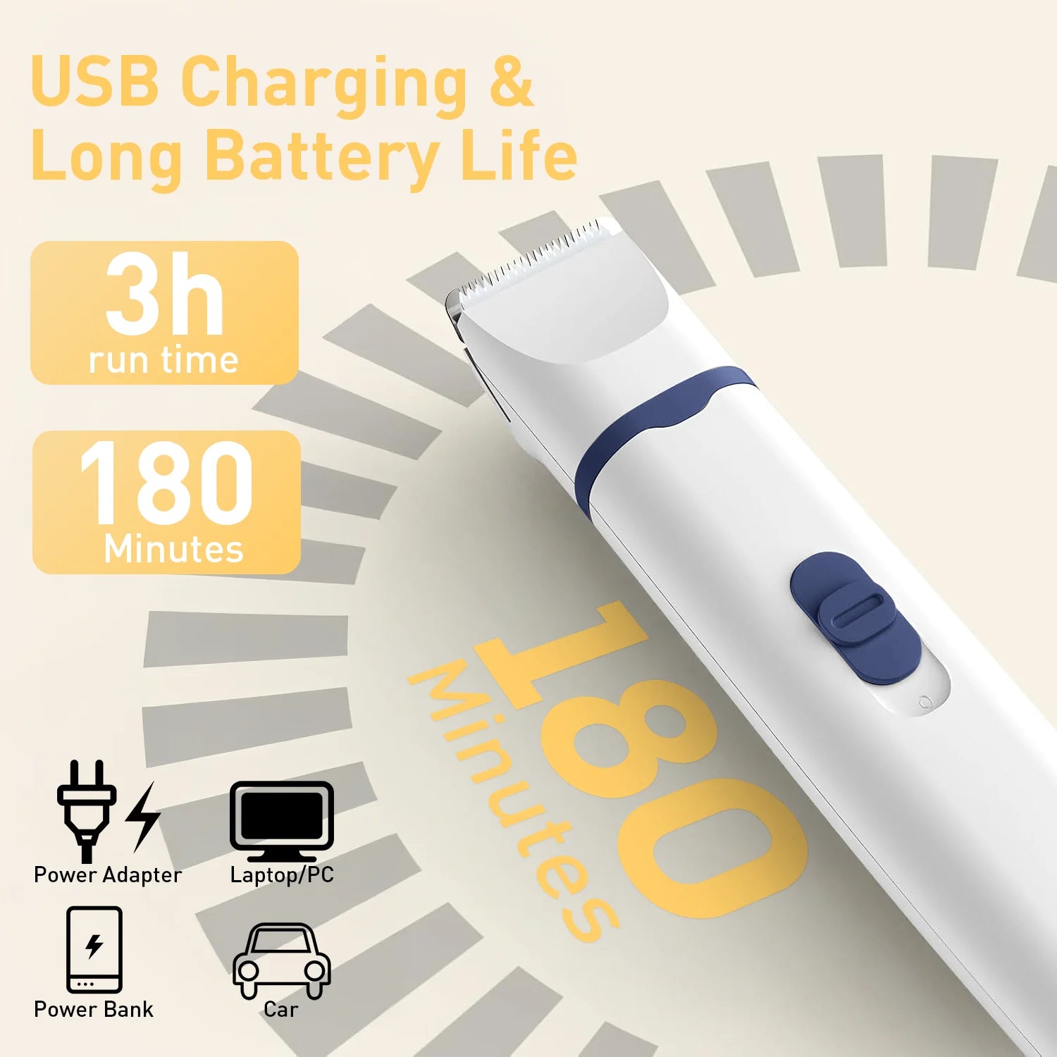 4-in-1 Cordless Pet Grooming Kit for Dogs & Cats – Clippers & Nail Grinder for Hair, Nails, Paws, Face & Ears