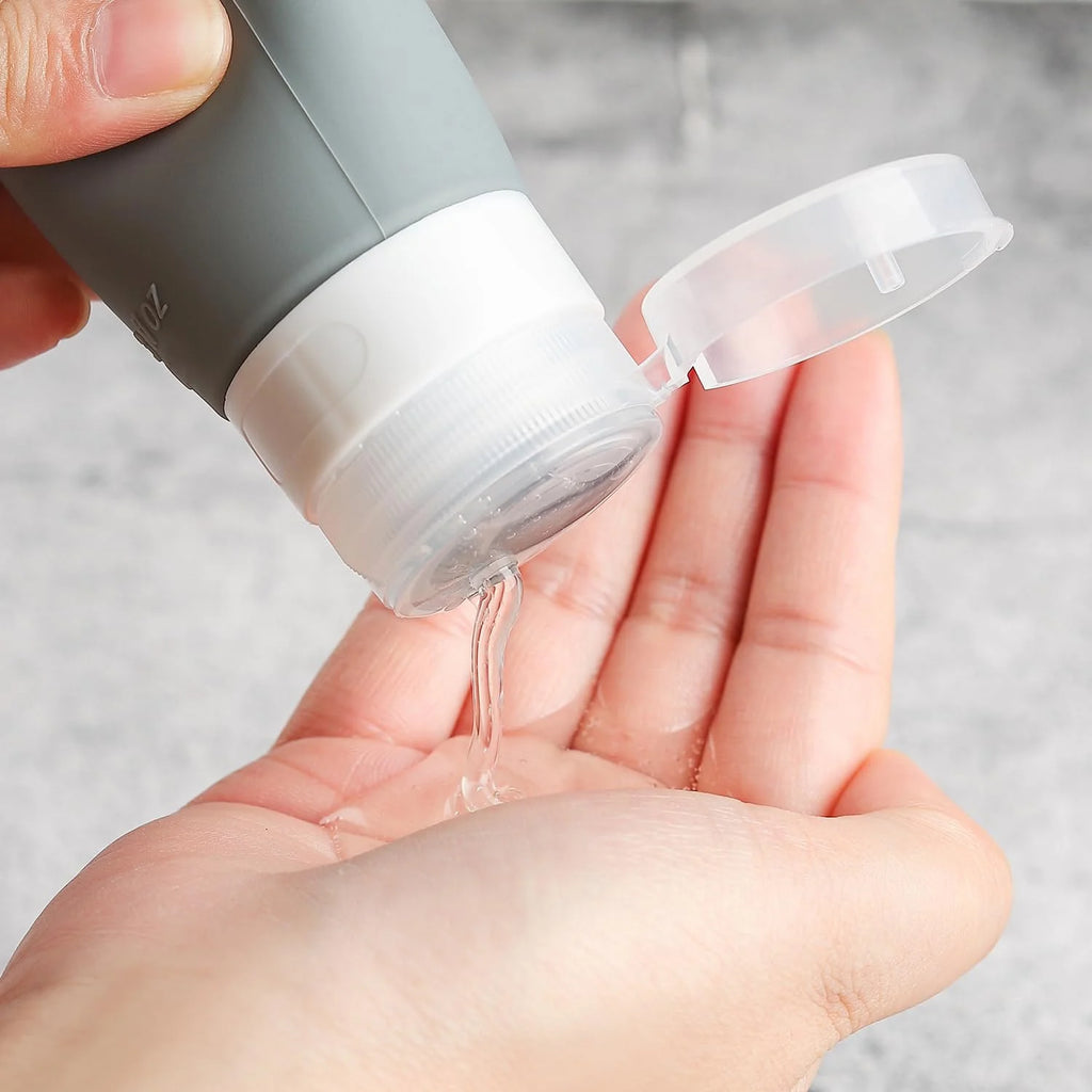 16 Pcs Travel Bottles for Toiletries, Leak Proof Refillable Travel Containers, Travel Essentials Silicone Toiletry Bottles (Grey)