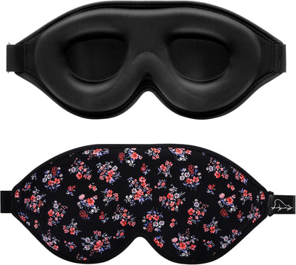 Memory Foam Sleep Mask – 3D Contoured Blackout Eye Mask with Earplugs, Soft & No Pressure on Eyelids, for Men & Women 