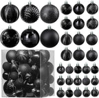  36-Piece Shatterproof Green Christmas Ornaments – 3 Sizes, 6 Styles with Hanging Loops for Tree, Wreath & Holiday Decor