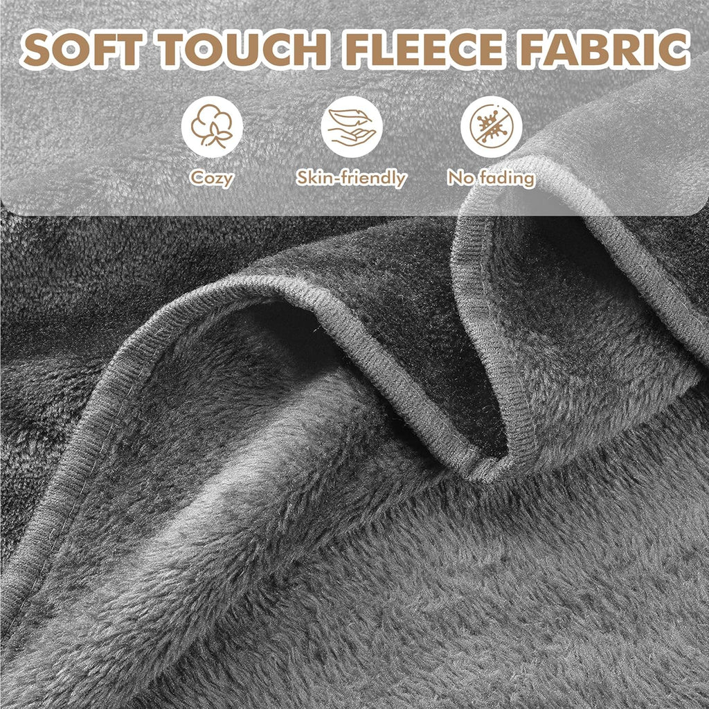 Travel Blanket Airplane Office Poncho 4 in 1 Premium Cozy Fleece Portable Poncho Blankets with Built-In Bag, Pocket