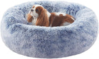 Donut Dog Bed for All Dogs Calming Plush Washable Round Bed 