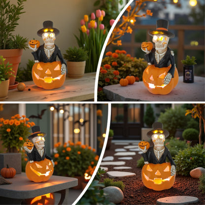 Solar Halloween skull light for porch patio and garden