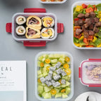 5 Pack Stackable Food Storage Containers Airtight & Leakproof Set Snap Lock Lids