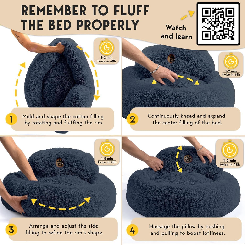 Calming Dog Bed for Small to Large Dogs Soft Donut Bed