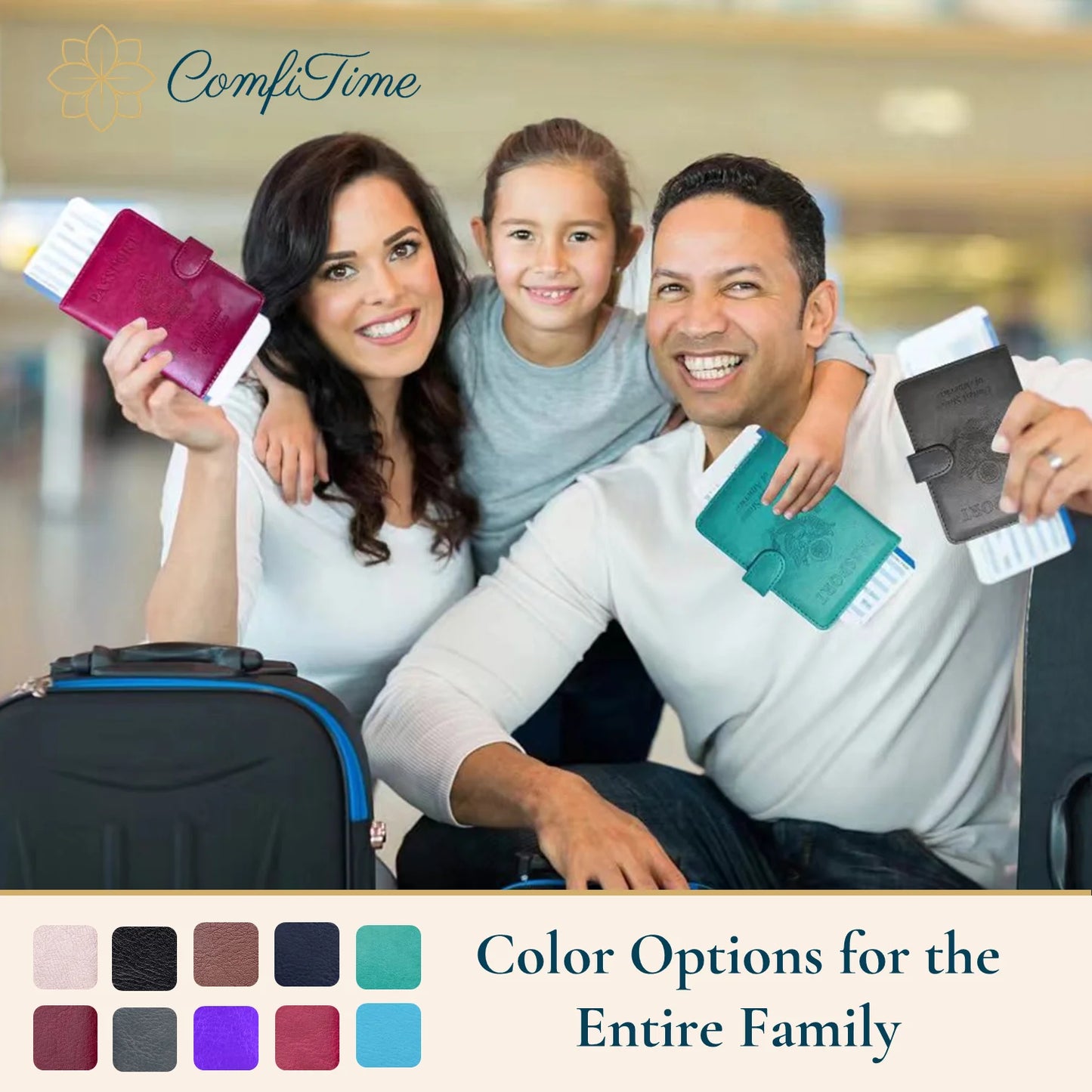 Passport Holder – RFID Blocking Travel Wallet with Cash & Vaccine Card Holder, Waterproof PU Leather Passport Case for Men & Women 