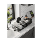 Large Dish Drying Rack - Extendable Dish Rack, Multifunctional Dish Rack for Kitchen Counter, Anti-Rust Dish Drainers with Cutlery & Cup Holders