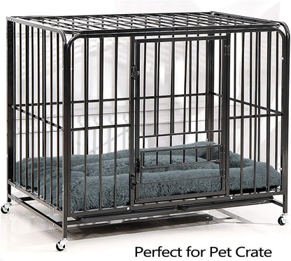 Calming Fluffy Dog & Cat Bed – Faux Fur Kennel Mat, Machine Washable, Anti-Slip, Comfy Pet Bed for Large & Medium Dogs