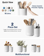 Ceramic Kitchen Utensil Holder Set of 2