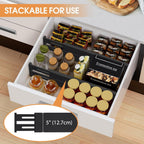 4-Pack Adjustable Bamboo Drawer Dividers, 12–17" for Kitchen, Closet, Dresser, Bedroom & Office Organization