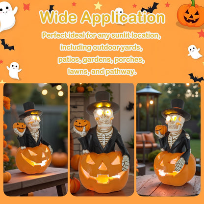 Skeleton pumpkin LED light for Halloween yard and garden decor