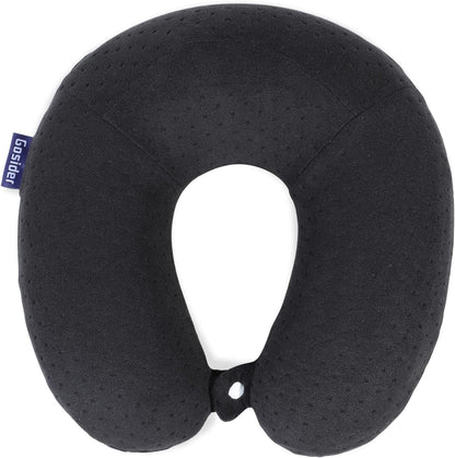 U-Shaped Memory Foam Travel Neck Pillow – Comfortable & Breathable Airplane Pillow for Head and Neck Support, Portable.