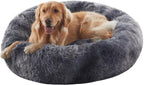 Donut Dog Bed for All Dogs Calming Plush Washable Round Bed 