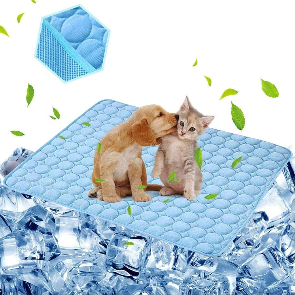 Pet Cooling Mat for Dogs & Cats – Outdoor & Indoor Cooling Pad, Blanket for Car Seats & Beds (Blue, 28" x 40")