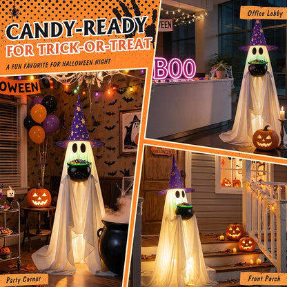 Halloween ghost candy decoration displayed for a spooky holiday scene