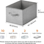 3-Pack Large Fabric Storage Bins with Handles, Collapsible Storage Boxes for Shelves & Closet Organization, Gray