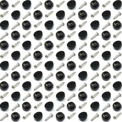 Cutting Board Feet with Stainless Screws, Black round Non Slip Rubber Feet for Cutting Board, Furnitrue & Electronics, 50 Pack