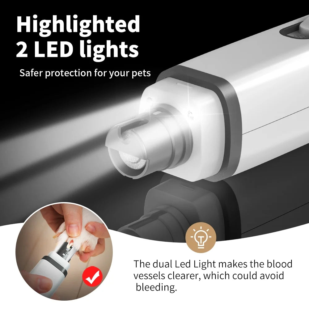 Rechargeable Dog Nail Grinder with LED Light