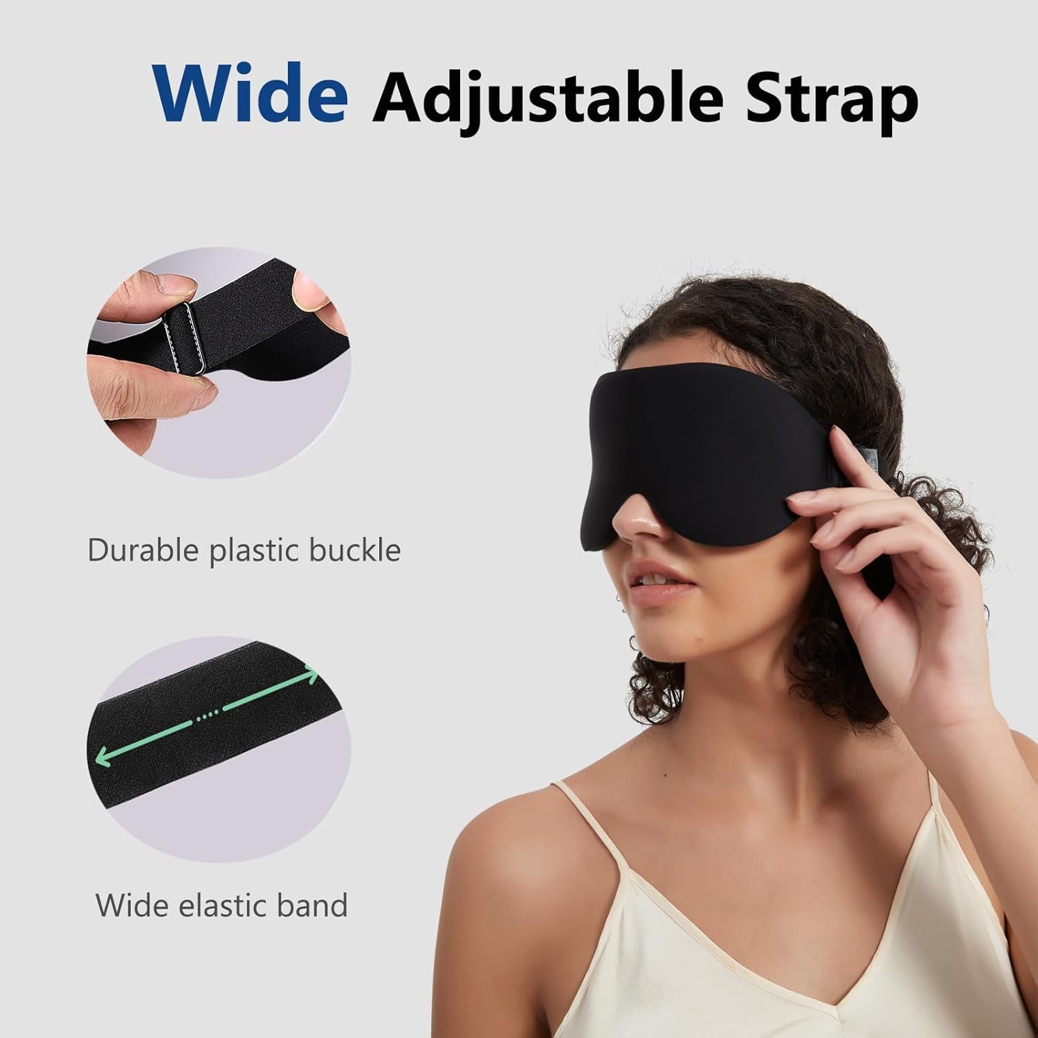 Memory Foam Sleep Mask – 3D Contoured Blackout Eye Mask with Earplugs, Soft & No Pressure on Eyelids, for Men & Women 