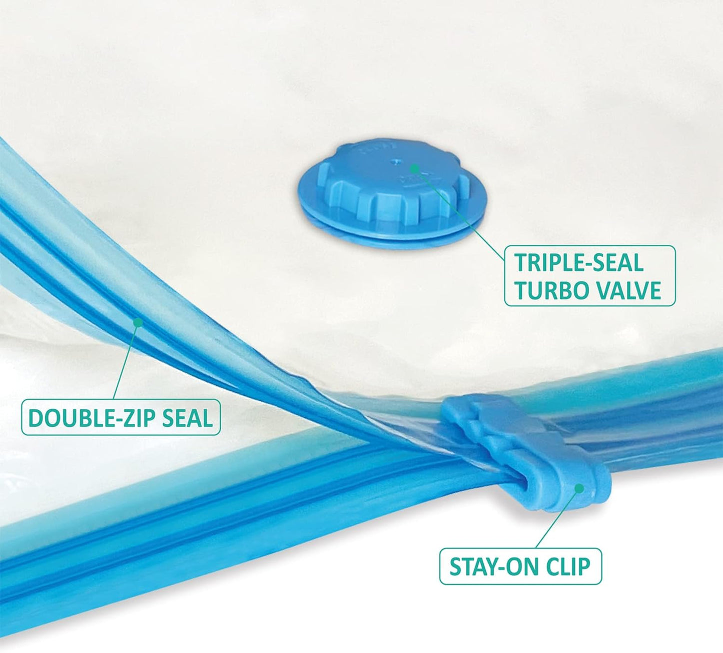 6-Pack Small Vacuum Storage Bags with Pump – Space Saver Bags for Clothes, Bedding, Blankets & Comforters