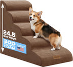 Dog Stairs for Small Dogs & Cats – 5-Step, 23" Non-Slip