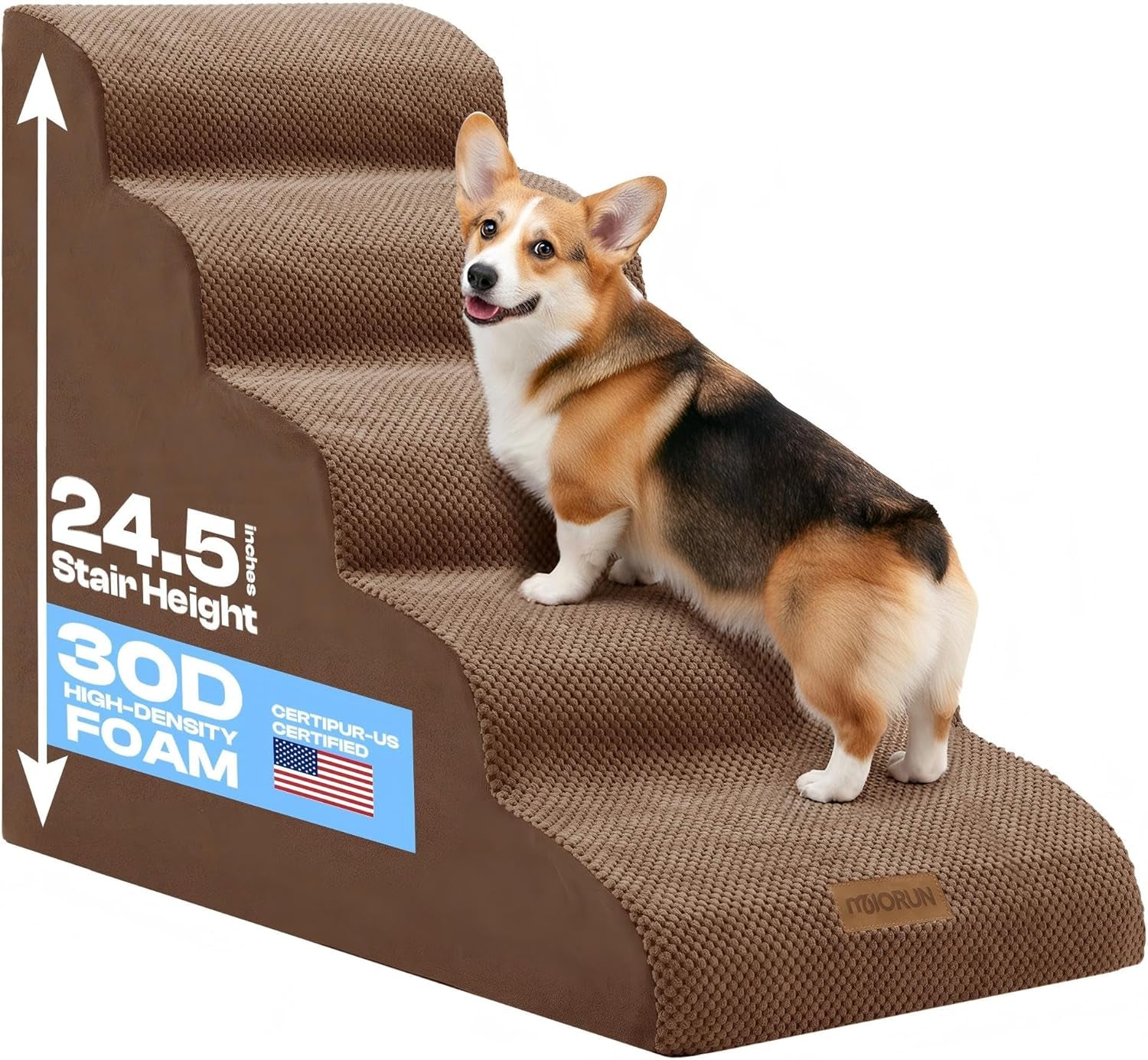Dog Stairs for Small Dogs & Cats – 5-Step, 23" Non-Slip